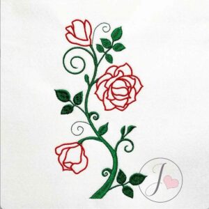 3 Roses Branch Embroidery Design - Joy Of Embroidery