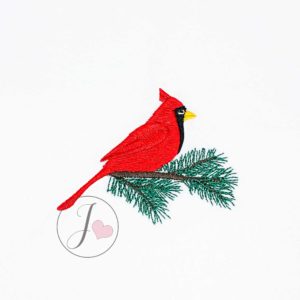 Cardinal Bird on a Branch Embroidery Design - Joy Of Embroidery