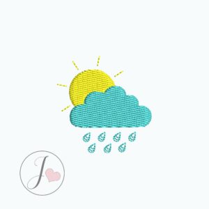 Cloud Sun Rain Weather Icon Embroidery Design - Joy Of Embroidery