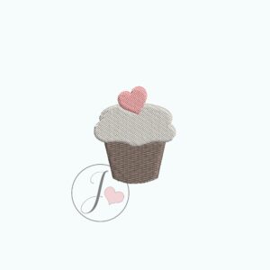Cupcake Heart on Top Embroidery Design - Joy Of Embroidery