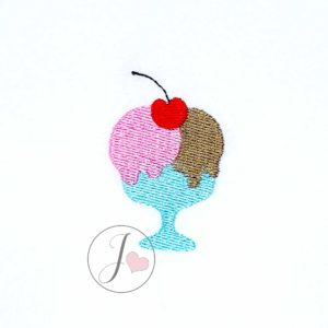 Ice Cream Cherry on Top Embroidery Design - Joy Of Embroidery