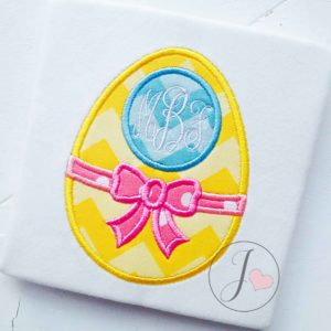 Easter Egg Monogram Applique Design - Joy Of Embroidery