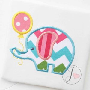 Elephant with the Balloon Applique Design - Joy Of Embroidery