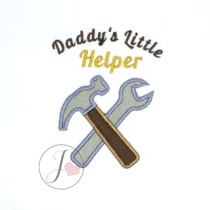 Hammer and Wrench "Daddy's Little Helper" Applique Design - Joy Of Embroidery