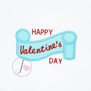 Happy Valentine's Day Scroll Applique Design - Joy Of Embroidery