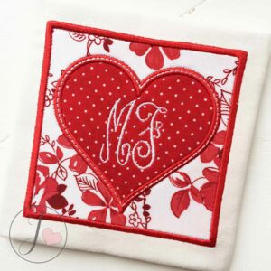 Framed Heart Applique Design - Joy Of Embroidery