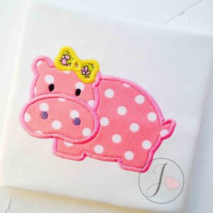 Hippo Girl Applique Design - Joy Of Embroidery