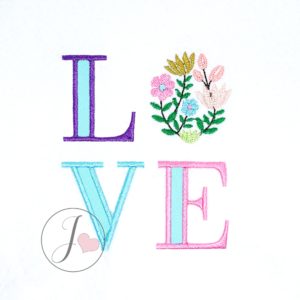 LOVE floral details applique Design - Joy Of Embroidery