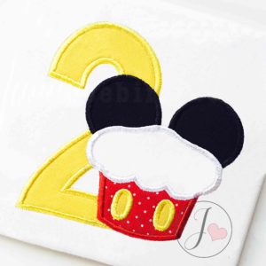 Mouse Ears Boys Number 2 Applique Design - Joy Of Embroidery