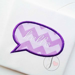 Speech Bubble Applique Design - Joy Of Embroidery
