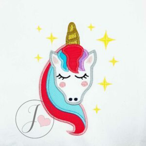 Unicorn Front Head Applique Design - Joy Of Embroidery